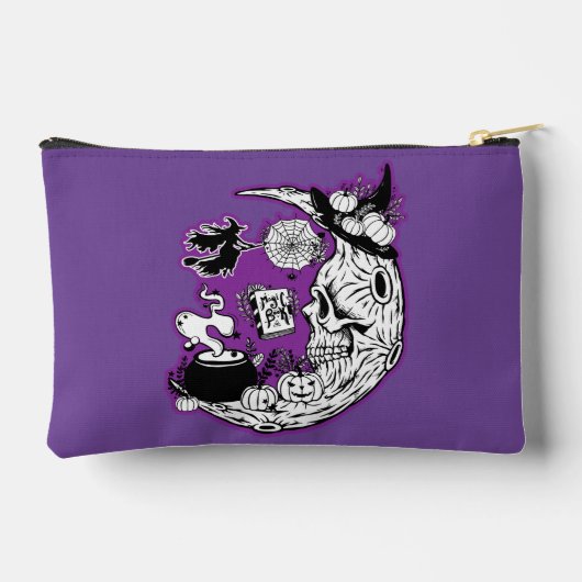 Halloween halve maan heksenschedel etui (Achterkant)