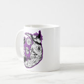 Halloween halve maan heksenschedel koffiemok (Voorkant links)