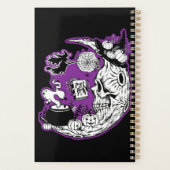 Halloween halve maan heksenschedel planner (Achterkant)