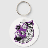 Halloween halve maan heksenschedel sleutelhanger (Achterkant)