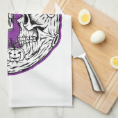 Halloween halve maan heksenschedel theedoek (Quarter Fold)