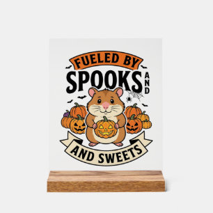 Halloween Hamster Aangedreven Door Spoken Grappig Acryl Bord