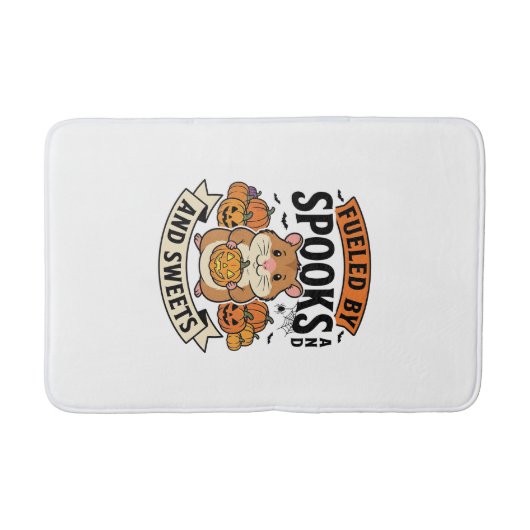 Halloween Hamster Aangedreven Door Spoken Grappig Badmat (Voorkant)