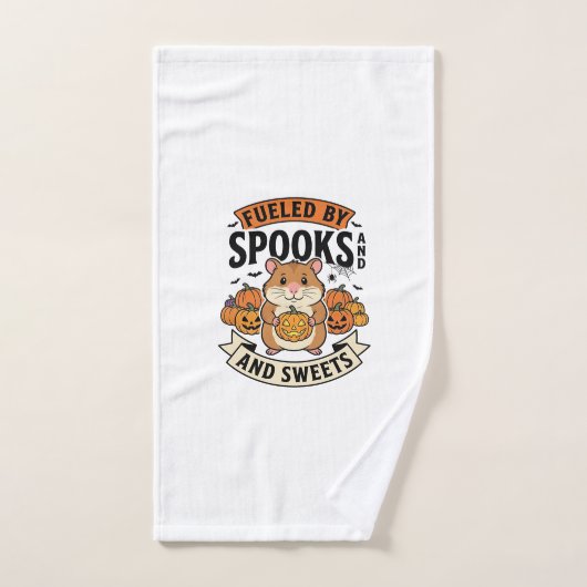 Halloween Hamster Aangedreven Door Spoken Grappig  Handdoek (Handdoek)