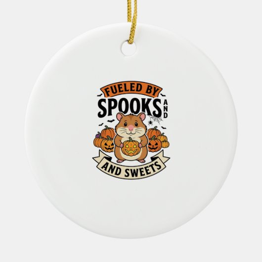 Halloween Hamster Aangedreven Door Spoken Grappig Keramisch Ornament (Voorkant)