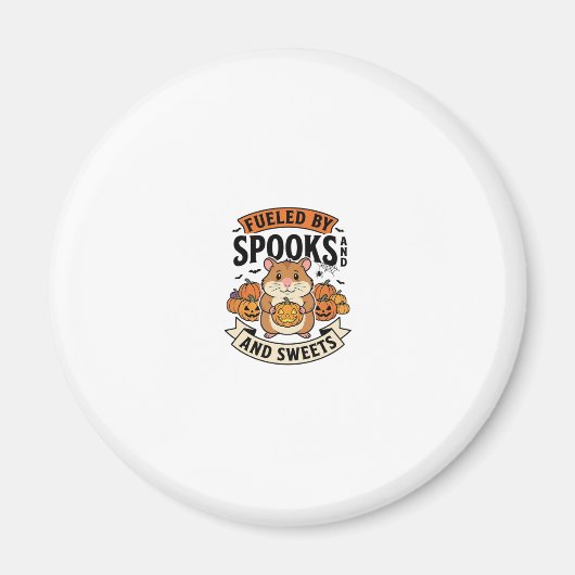 Halloween Hamster Aangedreven Door Spoken Grappig Magneet (Voorkant)