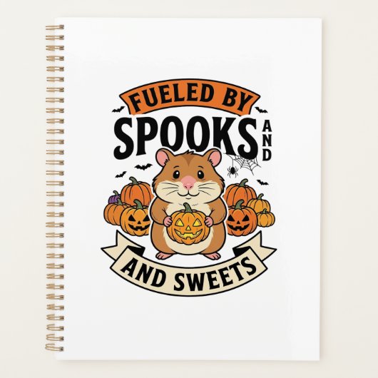 Halloween Hamster Aangedreven Door Spoken Grappig Planner (Voorkant)