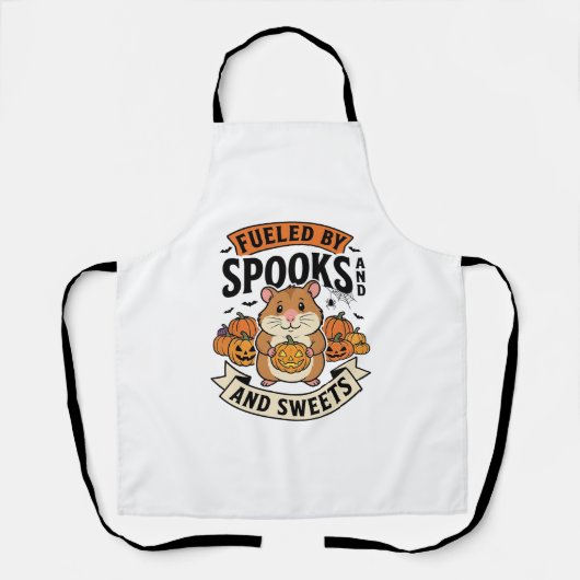 Halloween Hamster Aangedreven Door Spoken Grappig Schort (Voorkant)