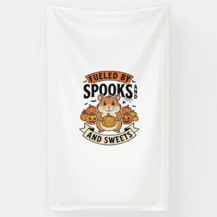 Halloween Hamster Aangedreven Door Spoken Grappig Spandoek