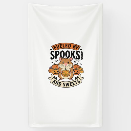 Halloween Hamster Aangedreven Door Spoken Grappig  Spandoek (Verticaal)