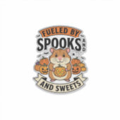 Halloween Hamster Aangedreven Door Spoken Grappig Sticker (Voorkant)