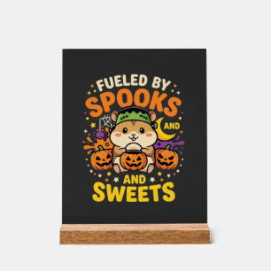 Halloween Hamster Fueled By Spooks And Sweets_1 Acryl Bord