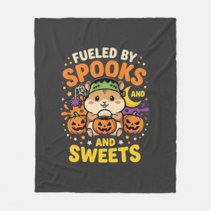 Halloween Hamster Fueled By Spooks And Sweets_1 Fleece Deken