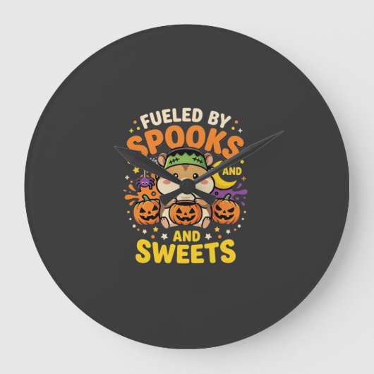Halloween Hamster Fueled By Spooks And Sweets_1 Grote Klok (Voorkant)