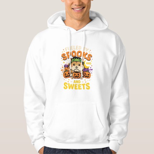 Halloween Hamster Fueled By Spooks And Sweets_1 Hoodie (Voorkant)