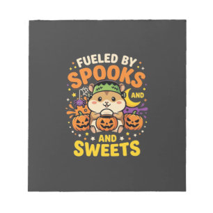 Halloween Hamster Fueled By Spooks And Sweets_1 Notitieblok