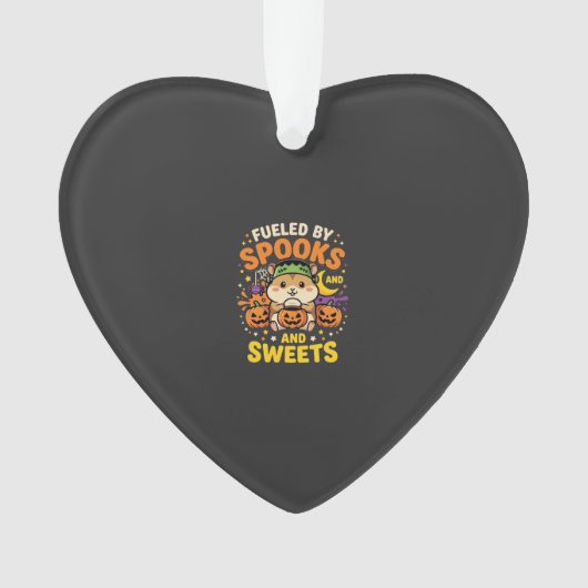 Halloween Hamster Fueled By Spooks And Sweets_1 Ornament (voorkant)