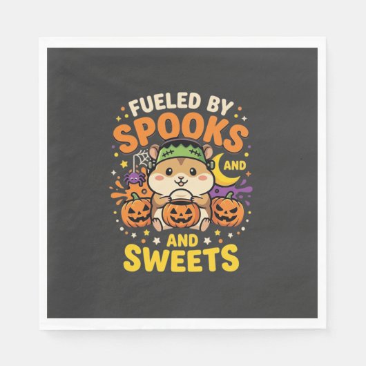 Halloween Hamster Fueled By Spooks And Sweets_1 Servet (Voorkant)