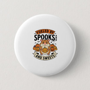 Halloween Hamster Gedreven Door Spoken Grappig Sch Ronde Button 5,7 Cm