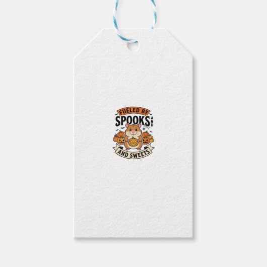 Halloween Hamster Gevoed Door Spoken Grappig Schat Cadeaulabel (Voorkant)