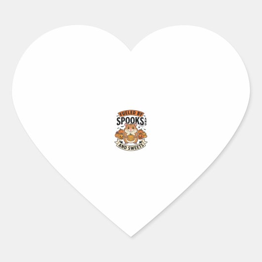 Halloween Hamster Gevoed Door Spoken Grappig Schat Hart Sticker (Voorkant)