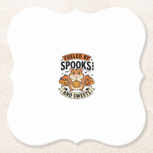 Halloween Hamster Gevoed Door Spoken Grappig Schat Kartonnen Onderzetters