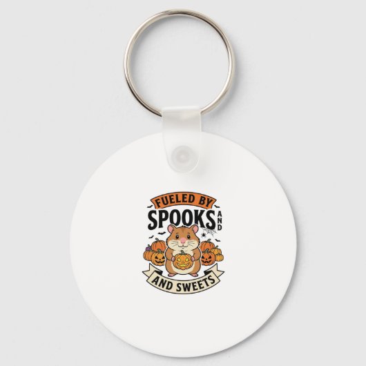 Halloween Hamster Gevoed Door Spoken Grappig Schat Sleutelhanger (Voorkant)