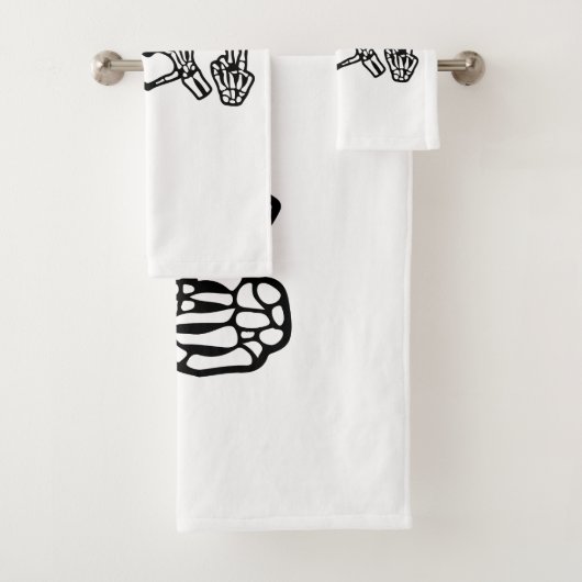 Halloween Hand gebarentaal in hart vrede Bad Handdoek (Insitu)