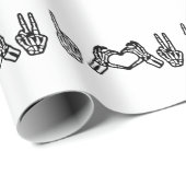 Halloween Hand gebarentaal in hart vrede Cadeaupapier (Rol Hoek)