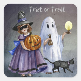 Halloween Hand geschilderde Treaters - Aanpassen Vierkante Sticker