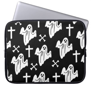 Halloween Hand getrokken patroon achtergrond Laptop Sleeve