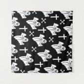 Halloween Hand getrokken patroon achtergrond Wandkleed (Voorkant (horizontaal))
