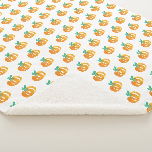 Halloween Hand Waterkleurige Cute Pumpkin Patch Sherpa Deken (3/4)