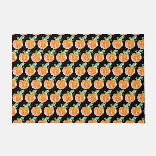 Halloween Hand Waterverf Pompoenen Patroon Deurmat (Voorkant)