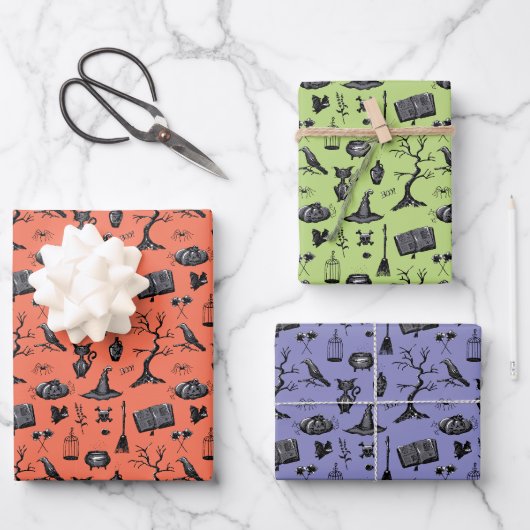 Halloween handgetekende wikkelvellen inpakpapier vel (Voorkant)