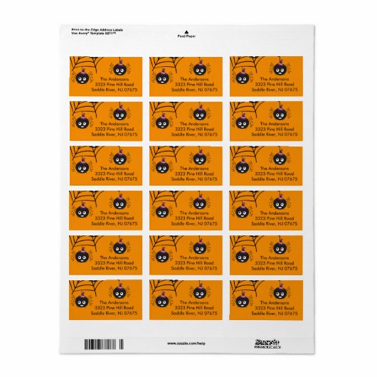 Halloween Hang met het Etiket van het Terugkeeradr (Full Sheet)