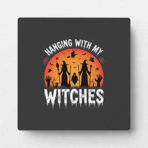 Halloween Hangen Met Mijn Heksen Oude Maan Fotoplaat