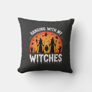 Halloween Hangen Met Mijn Heksen Oude Maan Kussen