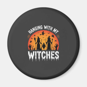 Halloween Hangen Met Mijn Heksen Oude Maan Magneet