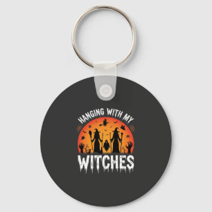 Halloween Hangen Met Mijn Heksen Oude Maan Sleutelhanger