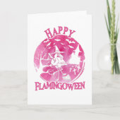 Halloween Happy Flamingbetween Flamingo Waterverf Kaart (Voorkant)