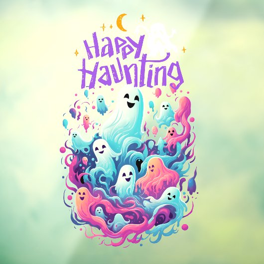 Halloween Happy Ghost Raamsticker (Vel 3)