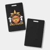 Halloween Happy Halloween Birthday Badge (Voor- en achterkant)