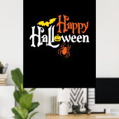 Halloween Happy Halloween Birthday Poster (Thuiskantoor)