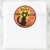  Halloween - Happy Halloween Black Cat Ronde Sticker (Tas)