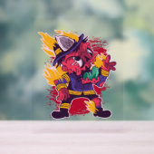 Halloween Happy Halloween brandweerkostuum Acryl Bord (Neutraal)