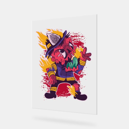 Halloween Happy Halloween brandweerkostuum Acryl Bord (Hoek)