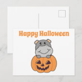 Halloween Happy Halloween Hippo Kaart (Voorkant / Achterkant)