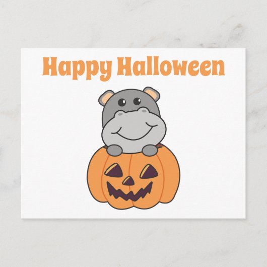 Halloween Happy Halloween Hippo Kaart (Voorkant)