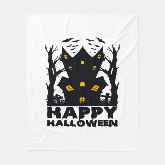 Halloween ( Happy Halloween House) Fleece Deken (Voorkant)